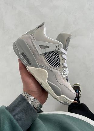 Шикарные женские кроссовки air jordan 4 retro sb light iron ore grey серые