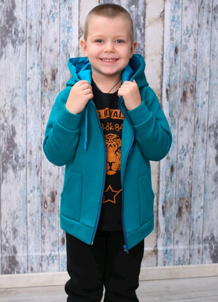 Дитячий костюм з толстовкою на блискавці з футера 3-х нитка з нач