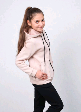 Теплий костюм з толстовкою на блискавці