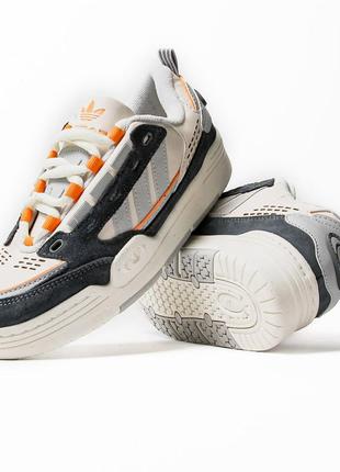 Мужские кроссовки серые с оранжевым adidas 2000 gray orange6 фото