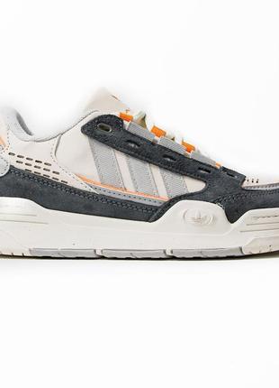 Мужские кроссовки серые с оранжевым adidas 2000 gray orange