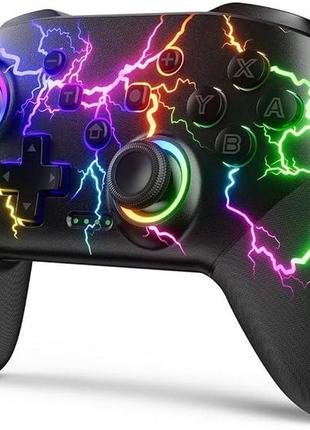Беспроводной игровой контроллер voyee для nintendo switch oled lite пк android iphone с rgb-подсветкой turbo