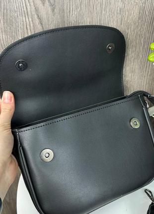 Жіноча міні сумочка клатч на плече стиль diesel, маленька сумка чорна дизель8 фото
