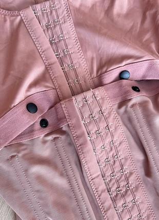 Розовое нюдовое бежевое компрессионное белье комбинезон женский утягивающий утяжка размер 443 фото