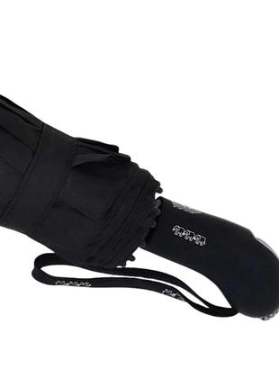 Черный прочный зонт на 12 тройных спиц три слона 7563