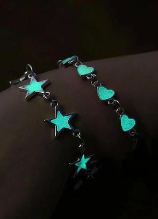 Браслет светящийся звездочки браслетик звезды сияющие