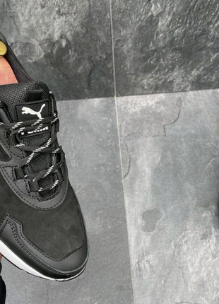 Весняні шкіряні кросівки puma колір чорний, білий3 фото