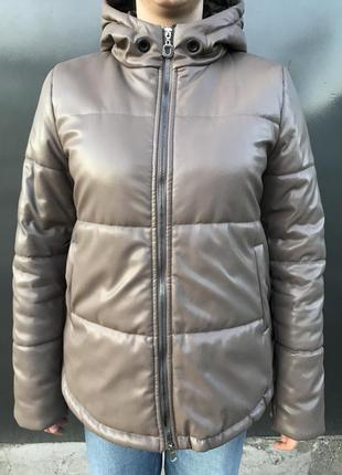 Куртка еко-шкіра капучино