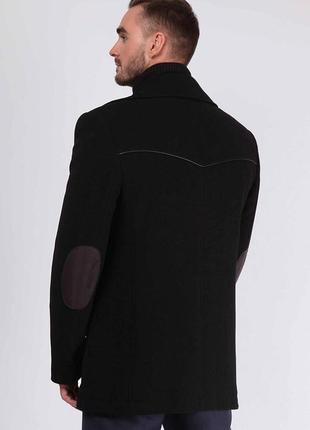 Мужское пальто черное демисезонное discovery (арт. м-411)3 фото