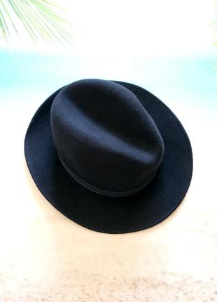 Чоловічий чорний фетровий капелюх федора2 фото