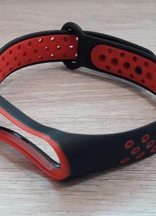 Ремінець xiaomi mi band 3/4 sport black-red