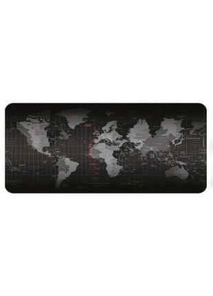 Килимок для миші 70*30 black map (карта світу)