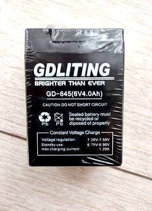 Акумуляторна батарея, акумулятор gd 645, 6v 4a. чудова гойдалка