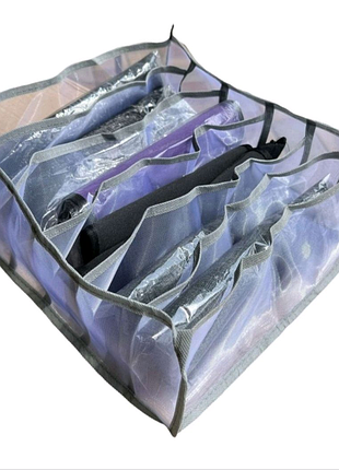 Прозорий органайзер для шкарпеток, спідньої білизни з чорним кантом