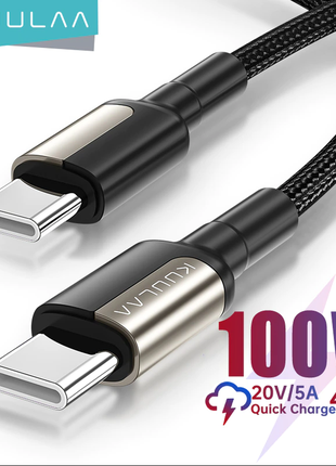 Kuulaa pd usb type-c - type-c кабель швидкої зарядки qc 4.0 100w/