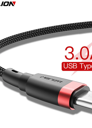 Uslion usb type c nylon кабель 5v/3a 1 м для швидкого заряджання