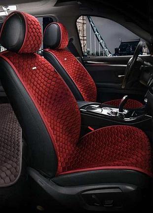 Накидки на передние сиденья алькантара palermo красные elehant 700 201