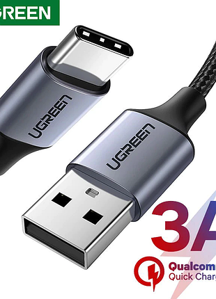 Ugreen nylon usb type c кабель швидкої зарядки реальні 5v/3a 1/1