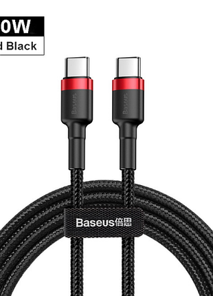 Baseus pd 2.0 usb type-c - type-c кабель швидкої зарядки qc 4.0 6