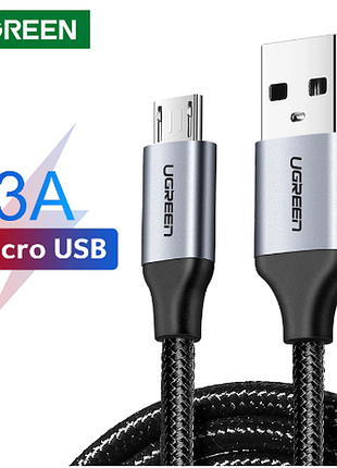 Ugreen nylon micro usb кабель швидкої зарядки qc3.0 реальні 5v/3