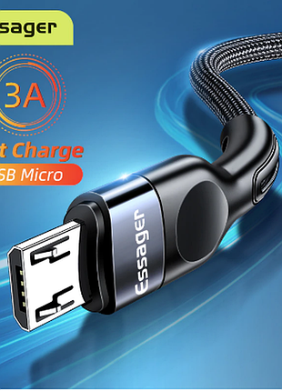Essager micro usb nylon кабель швидкої зарядки 5v/2.4 a 2 м