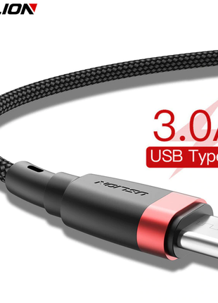 Uslion usb type-c nylon кабель швидкого заряджання 5v/3a 2 м!