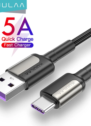 Kuulaa usb type c nylon кабель швидкої зарядки 5v/5a 1 м