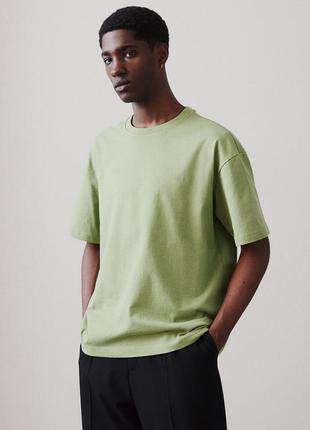 Футболка h&m loose fit хакі 0608945120