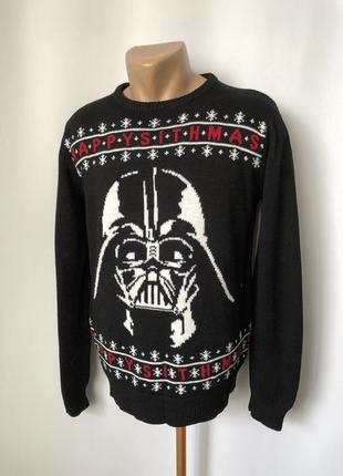 Star wars чорний светр джемпер дарує вейдер зоряні війни новорічний