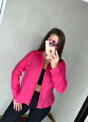 Лляна рожева сорочка