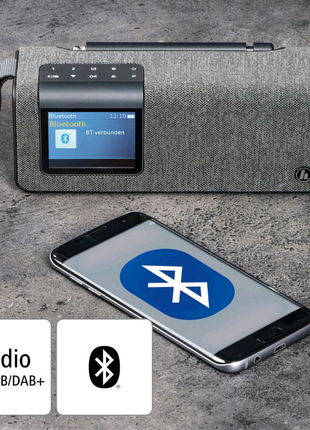 Цифрове радіо hama dr200bt, fm/dab/dab+/bluetooth/на акумуляторі