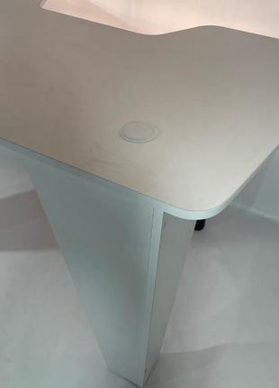 Геймерський комп'ютерний стіл kiberstol - joystick white4 фото