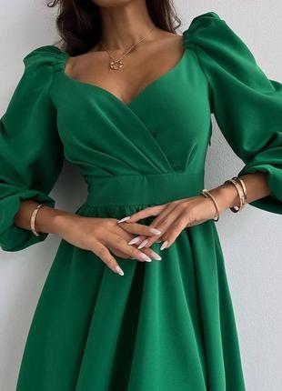 Платье которое сведёт тебя с ума 💔цвета: зеленый, черный, молоко4 фото