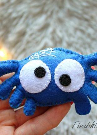 Паучок на хэллоуин, декор к празднику halloween, паук из фетра, игрушка паук