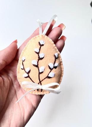 Пасхальное украшение в виде яйца с вербой, пасхальная верба. пасхальный декор ручной работы