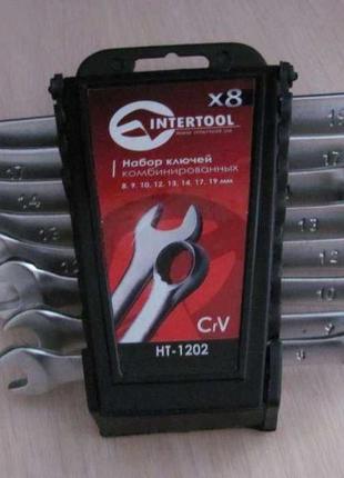 Набір комбінованих ключів intertool 8 шт., 8-19 мм хром-ван.