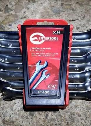 Набір ріжкових ключів intertool 8 шт., 6-22 мм хром-ванадій