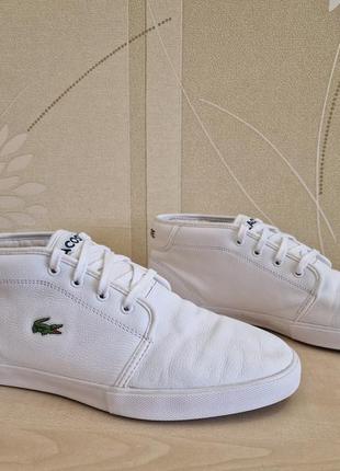 Высокие кожаные кроссовки lacoste ampthill tbr2 оригинал размер 43