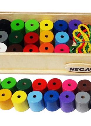 Шнурівка hega інклюзія 16 кольорів. набір для рахунку.