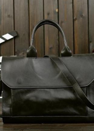 Класична чоловіча сумка для документів офісна, чоловічий діловий портфель для роботи, планшета чорний