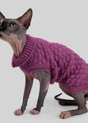 Шикарный вязаный свитер для котов шерсть хлопок1 фото