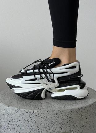 Классные женские массивные кроссовки unicorn low-top black white чёрно-белые