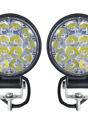 Комплект светодиодных фар 12-24v 42w 6000k (10х 8.5см) led (лэд) фары круглые на авто, трактор, грузовик,мото.