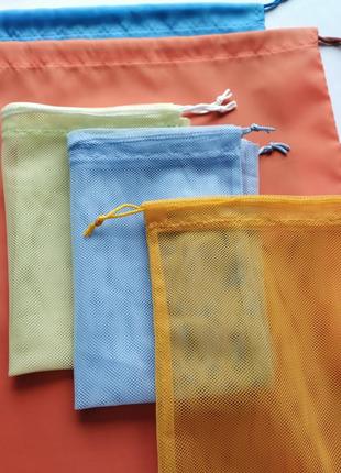 Экомешочки для овощей и фруктов, мешочки для продуктов, многоразовые эко пакеты из...