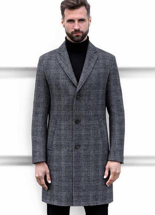 Мужское пальто серое демисезонное quadri (арт. g-161)