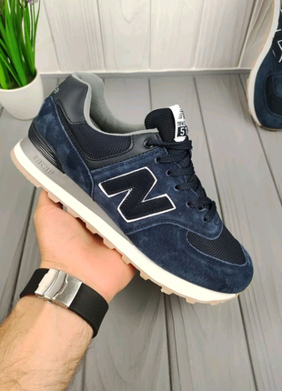 New balance 574 navy blue2 фото