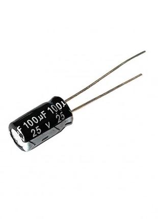 Електролітичний полярний конденсатор 100uf 25v 6,3x11mm