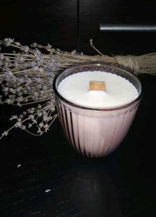 Свічка з соєвого воску в склянці "magic"