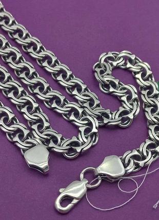 Срібний широкий ланцюг на шию бісмарк 42 г срібло 925 проби...