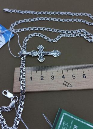 Срібний хрестик і ланцюжок срібло 925 проби ланцюг і хрест по...3 фото